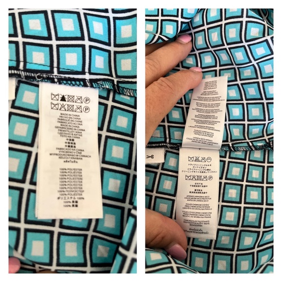 Michael Kors Teal Geometric Checked Maxi Slit Side Dress XS - Picture 10 of 16